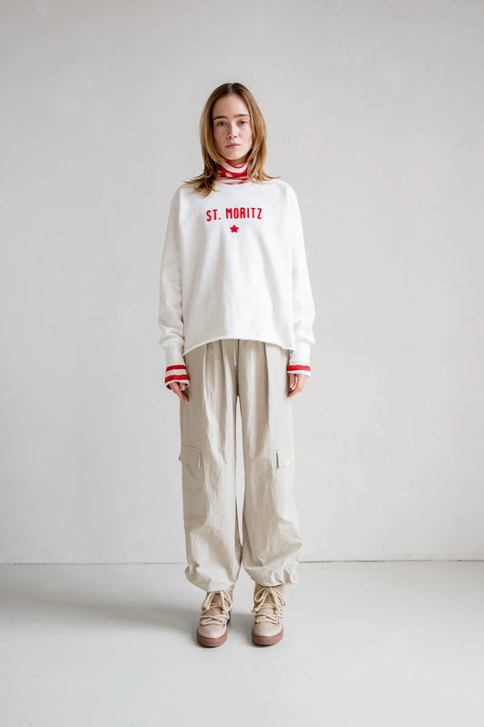 SWEATER PRINT (W25F1700) TOMATO - ECRU