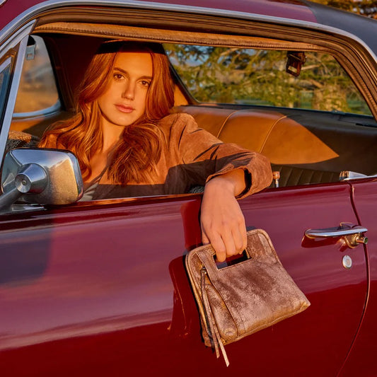 Ace Clutch in Metallic Leather