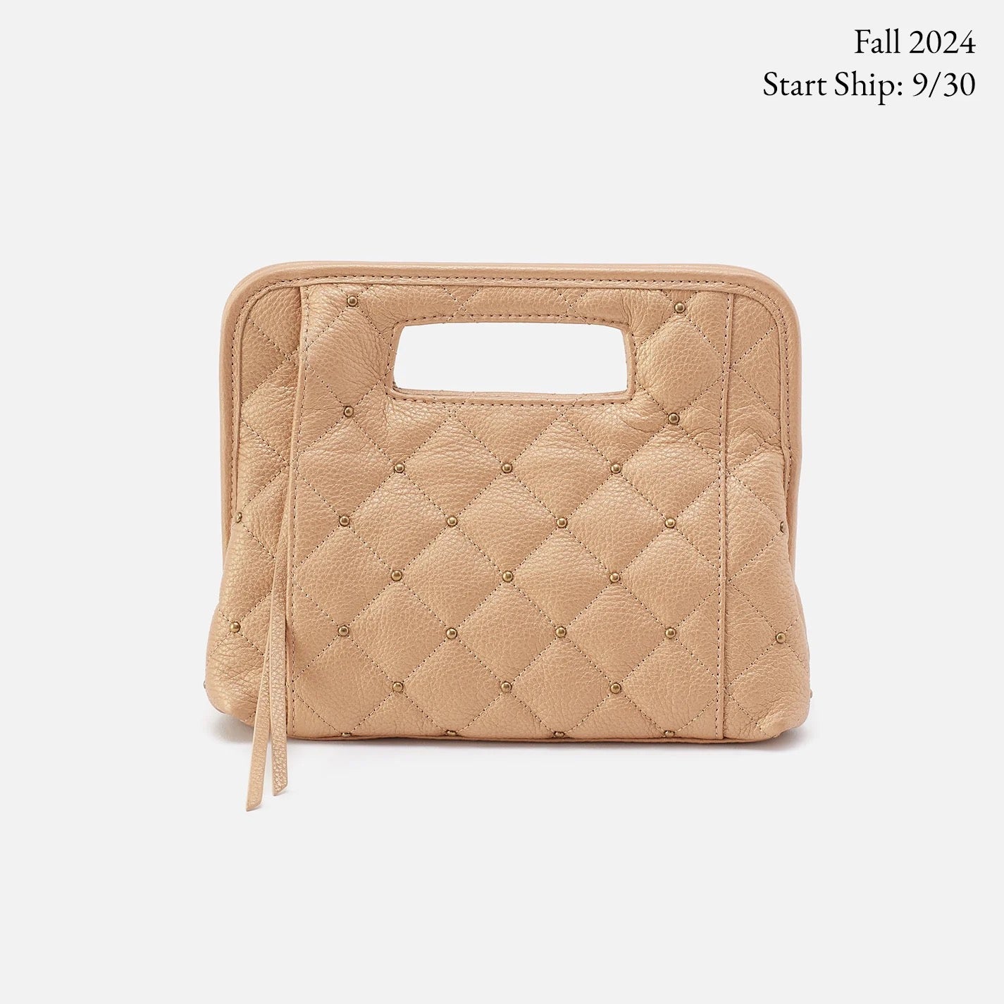 Ace Clutch -PEBBLED METALLIC LEATHER