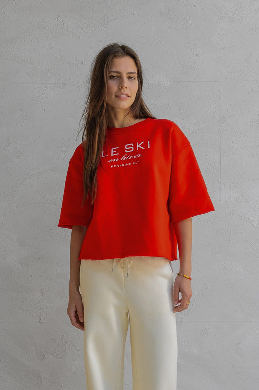 SWEATER PRINT (W25F1702) TOMATO - ECRU