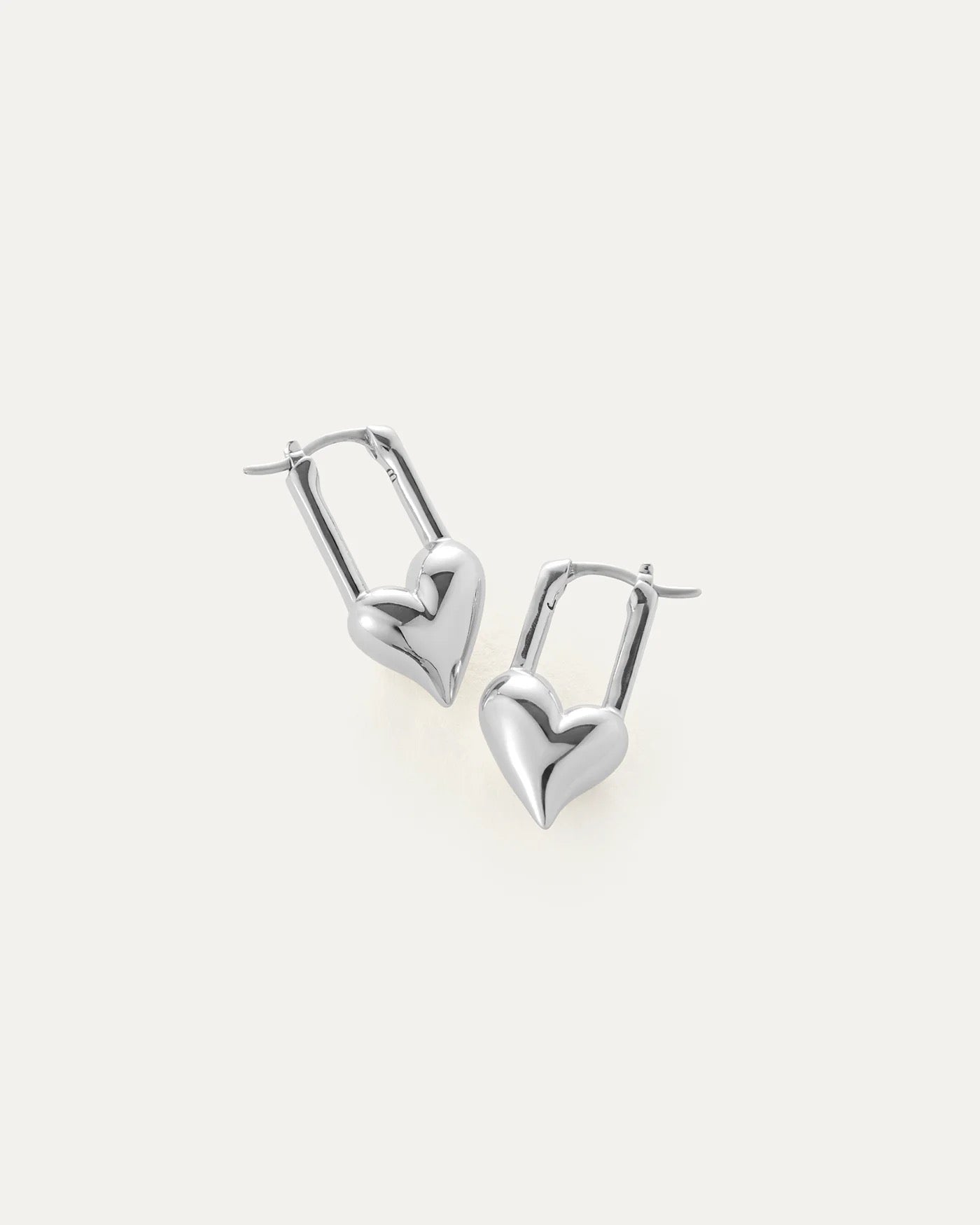 Padlock Heart Huggie Earrings