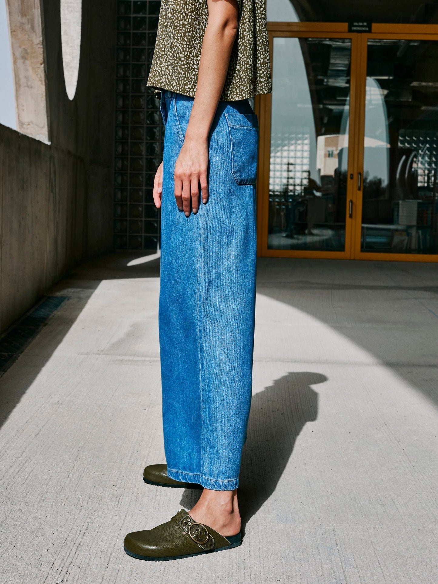 Pantalon - Washed Effect Denim Pants