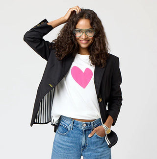 Suke Imperfect Heart Tee- Neon Pink