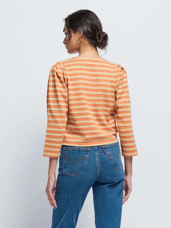 Janney Stripe Henley - Caramel Prato Stripe