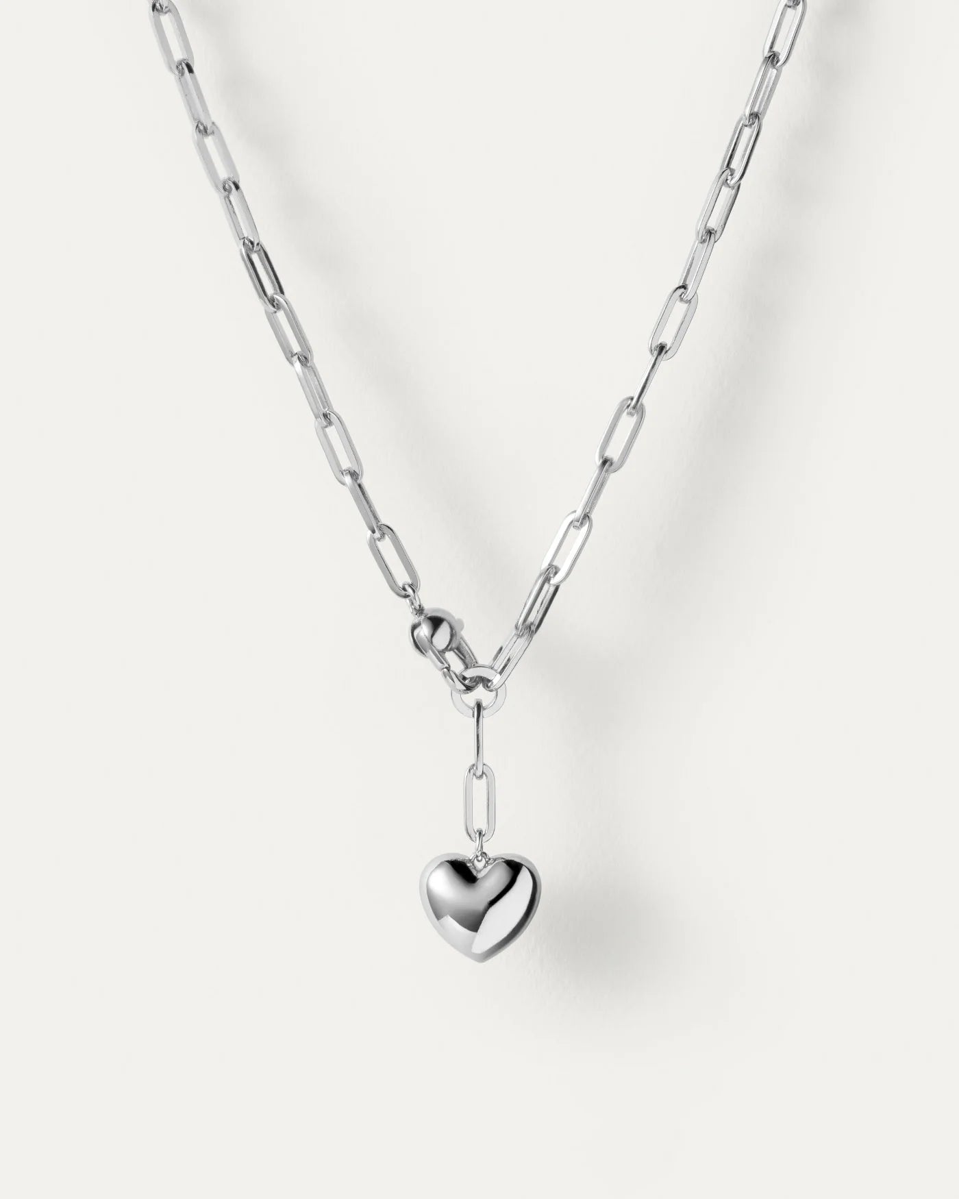 Puffy Heart Chain -Silver