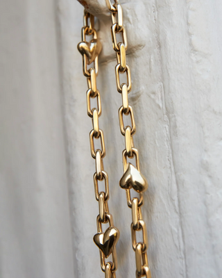 Art Heart Chain Necklace in Gold