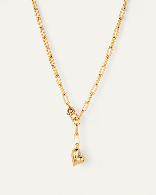 Puffy Heart Necklace in Gold