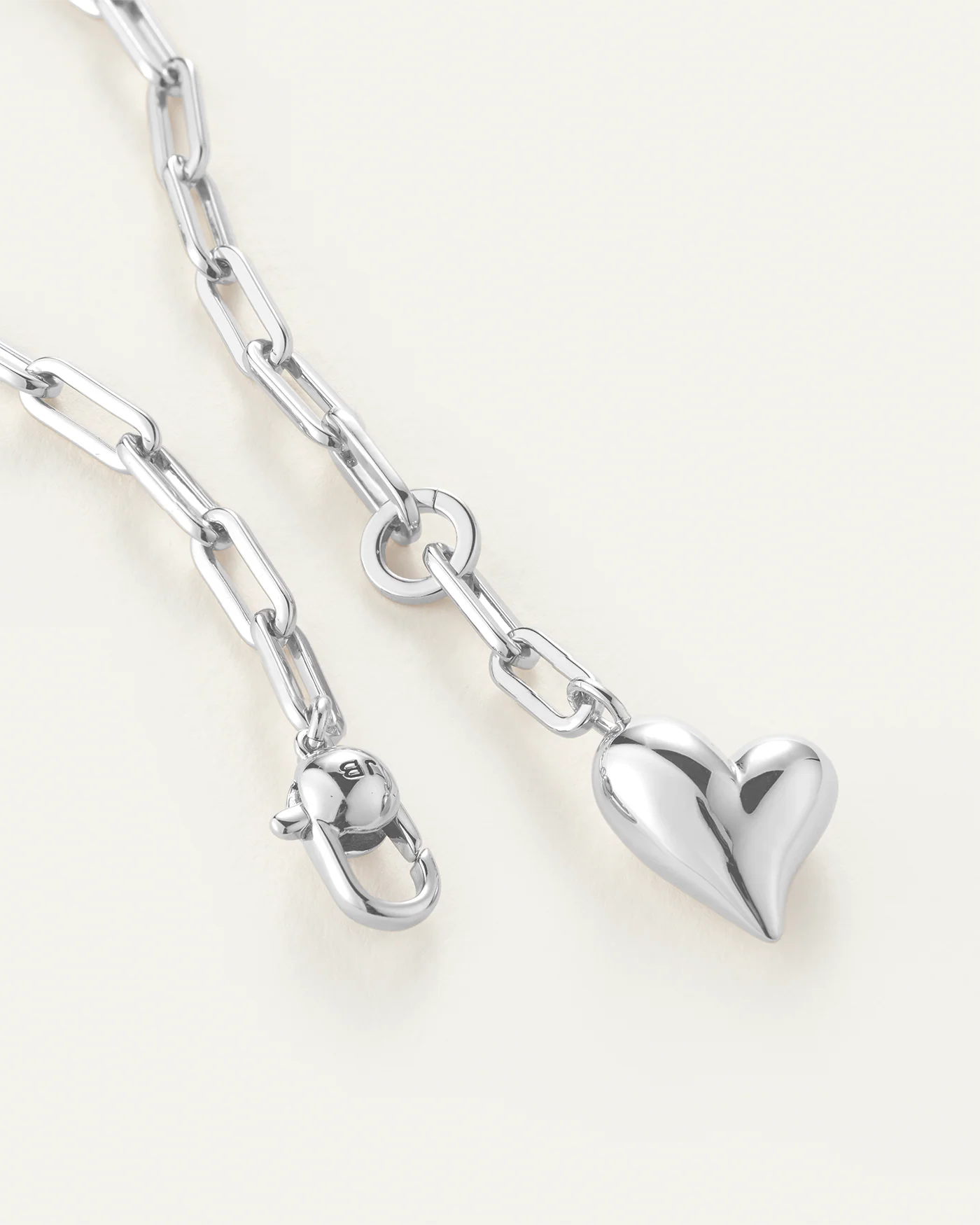 Puffy Heart Necklace in Silver