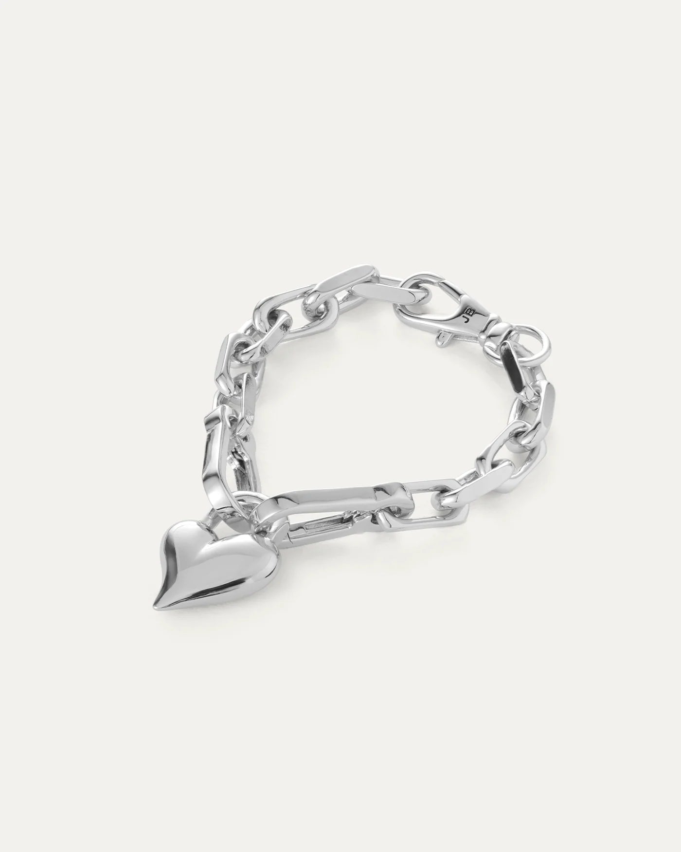 Padlock Heart Chain Bracelet in Silver