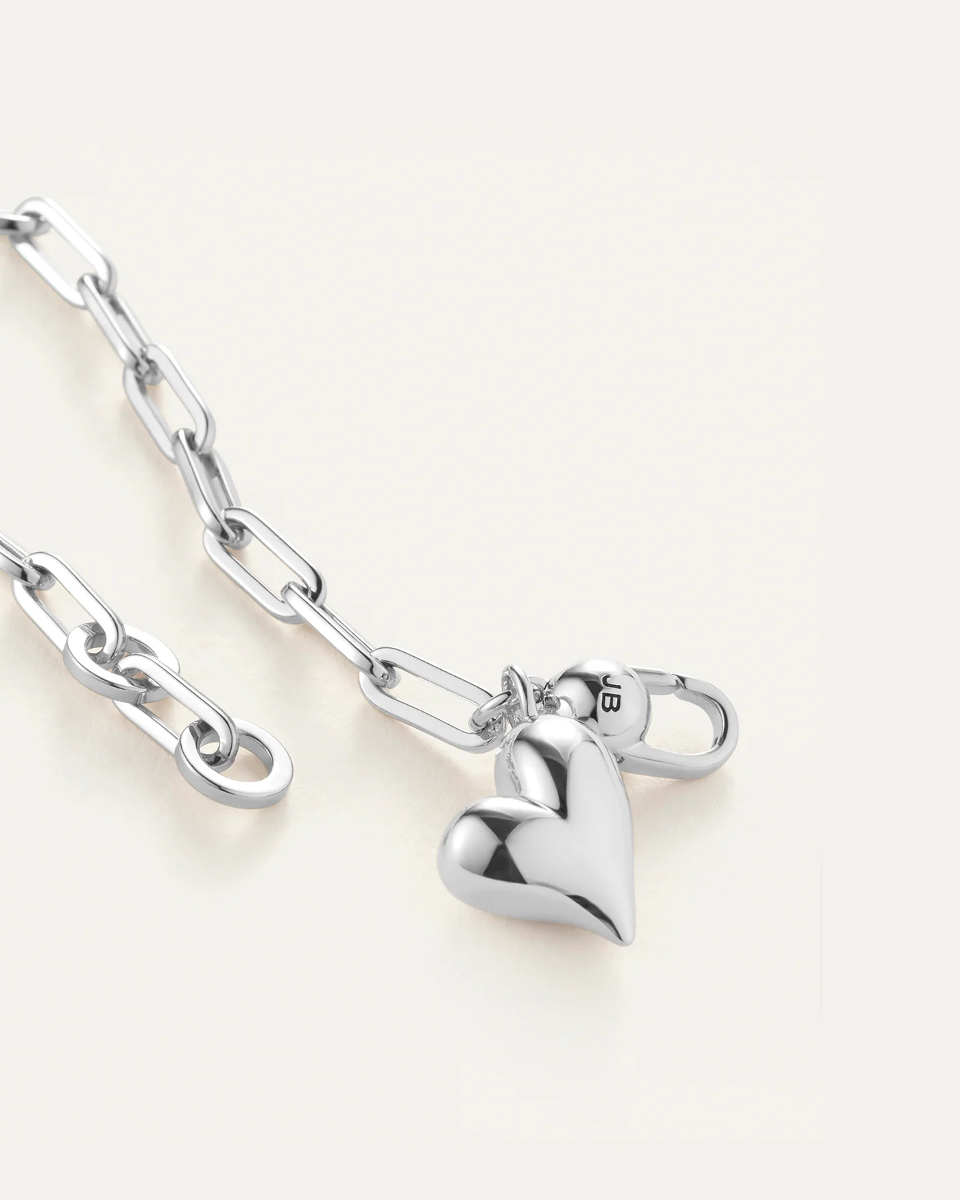 Puffy Heart Bracelet in Silver