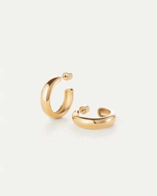 Staple Hoop Earrings - Medium gold