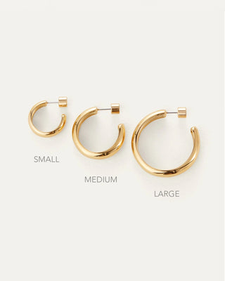Staple Hoop Earrings - Medium gold