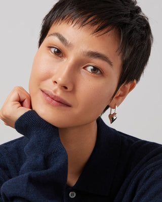 Padlock Heart Earrings in Silver