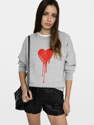 Oscar Flowing Heart Cotton Sweatshirt
