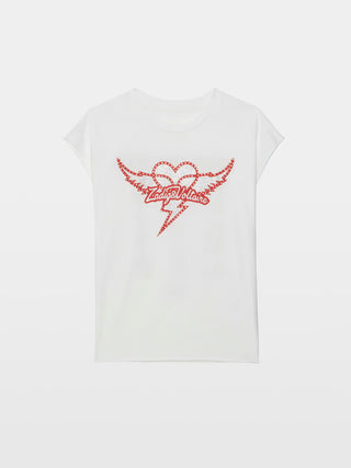 Cloe Heart Wing Strass Tee