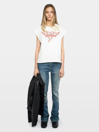 Cloe Heart Wing Strass Tee