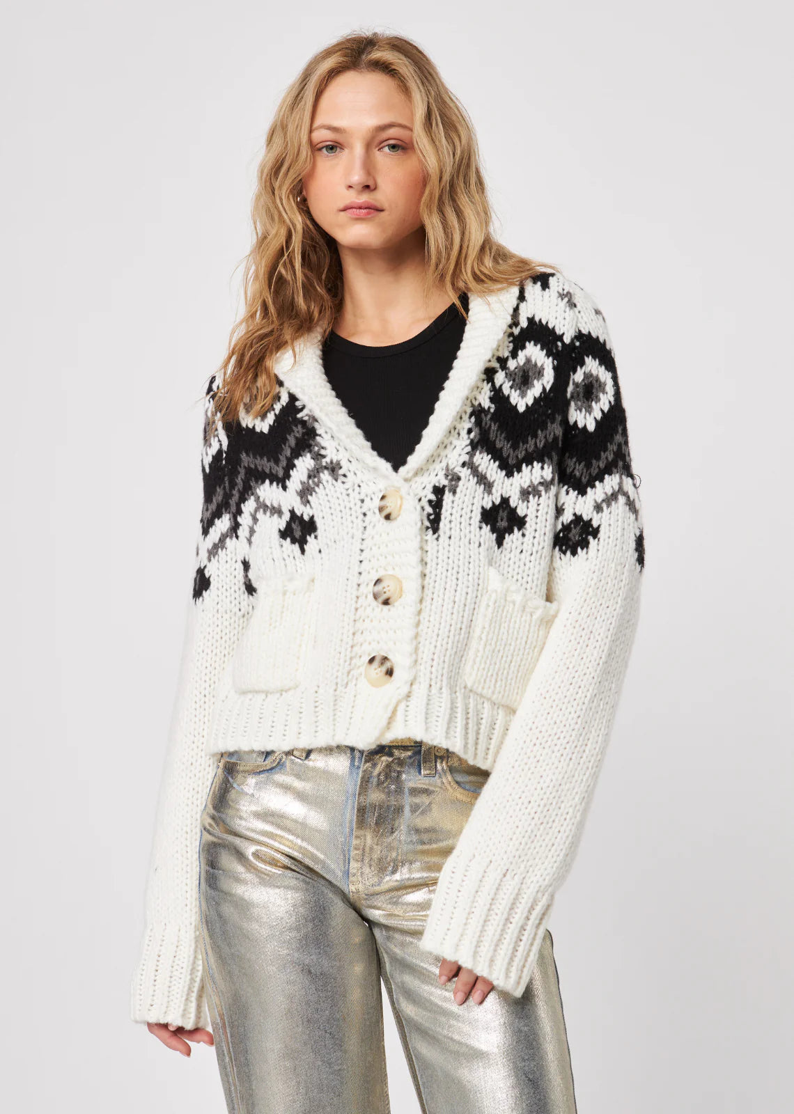 Laith Cardigan in Snowy Chairlift