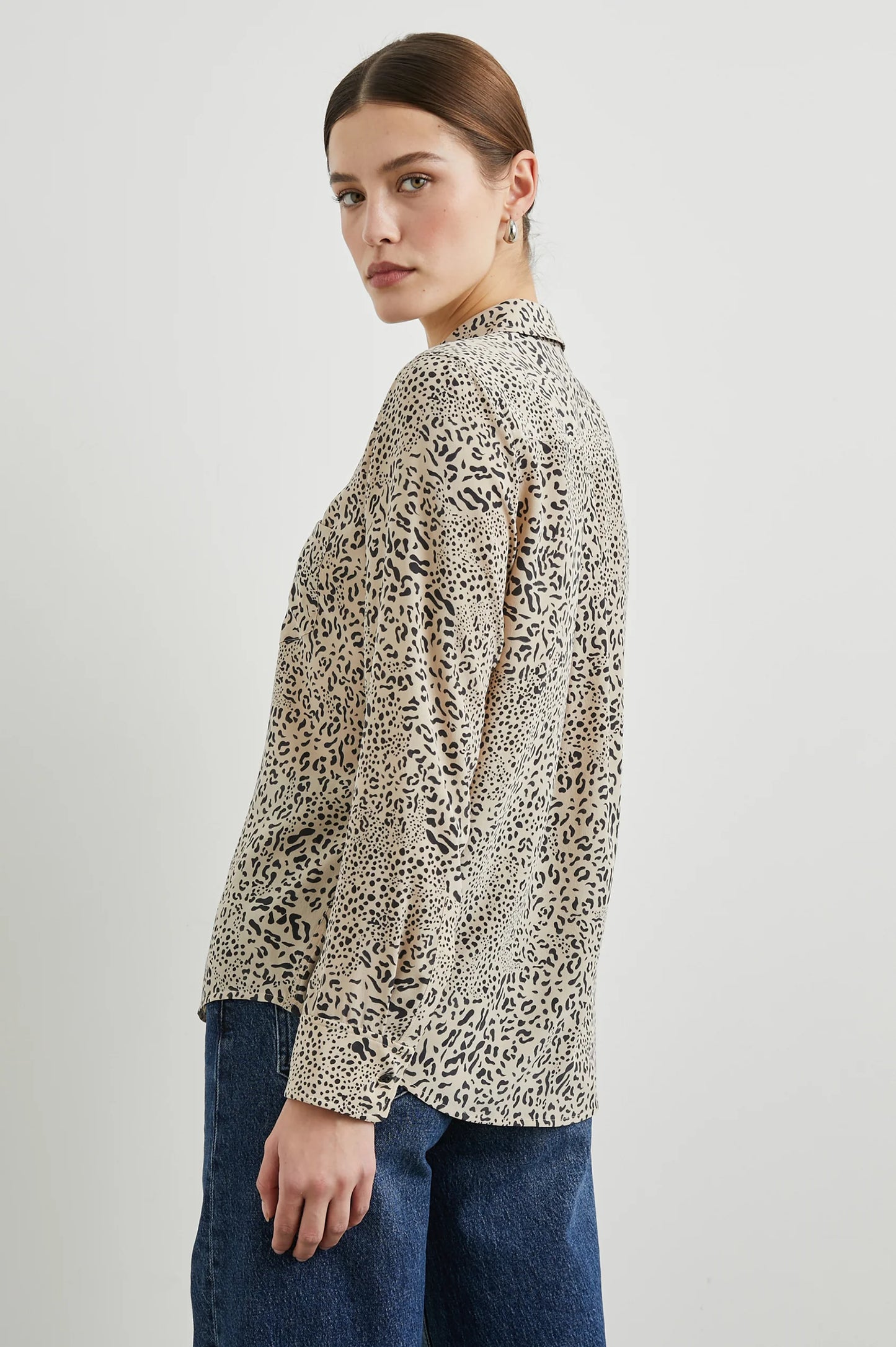 Kate Shirt - Sand Mixed Cheetah