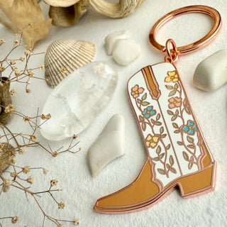 "Dolly" Cowboy Boot Enamel Keychain