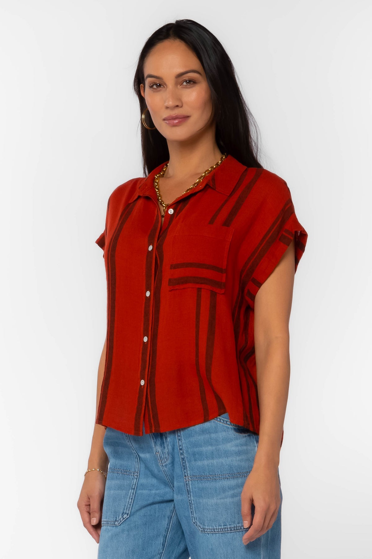 Kirsty Red Stripe Shirt