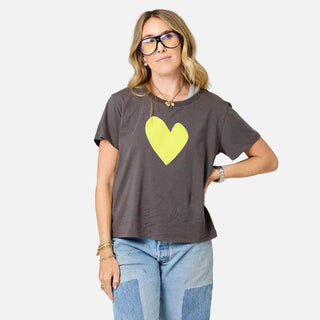 Suke Imperfect Heart Tee - Dark Grey Citron