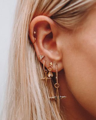 Cross Hoops - Gold