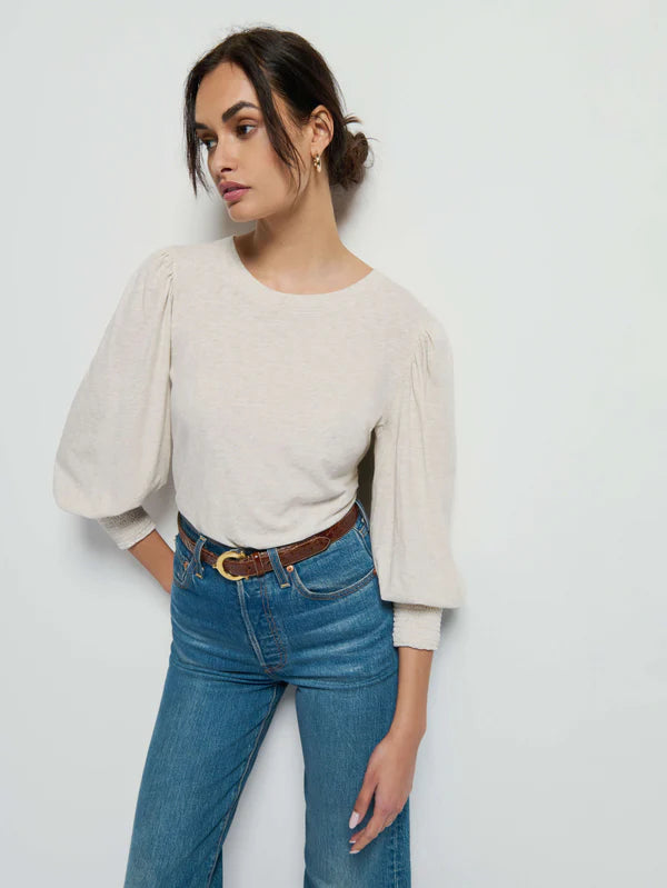 Loren Peasant Tee - Oatmeal