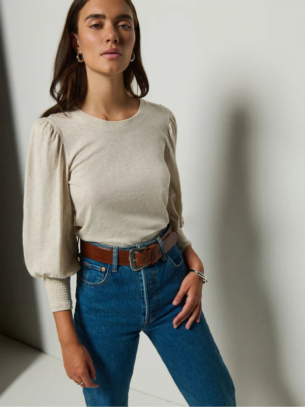 Loren Peasant Tee - Oatmeal