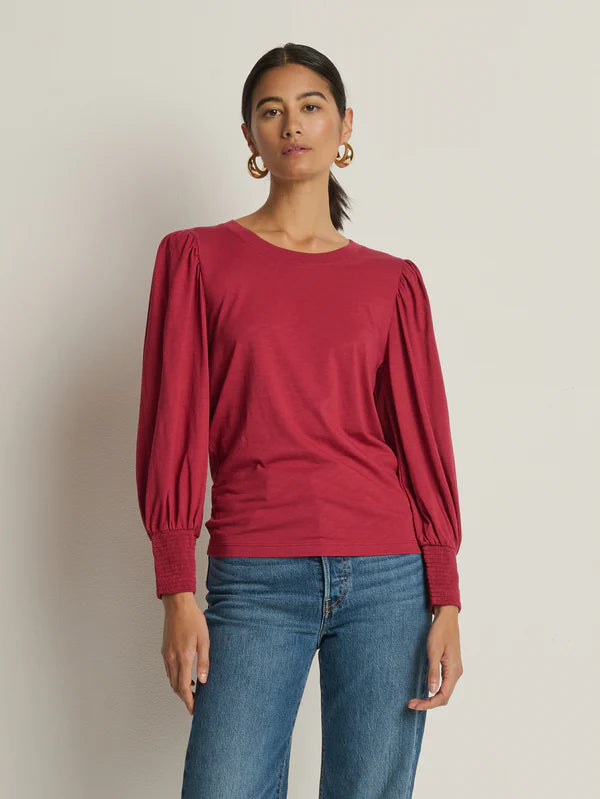 Loren Peasant Tee in Sangria