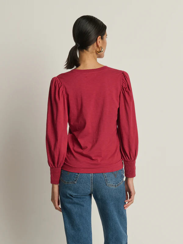 Loren Peasant Tee in Sangria