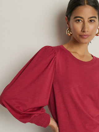 Loren Peasant Tee in Sangria