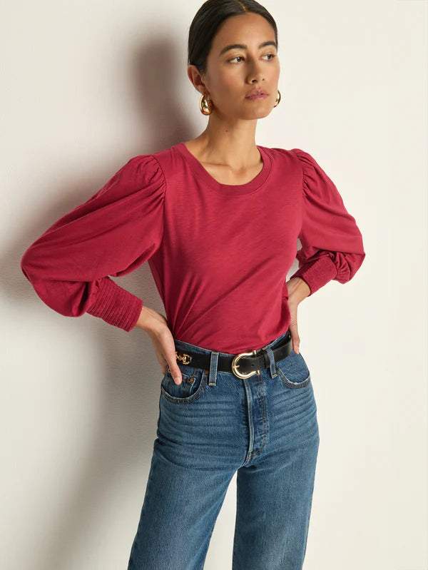 Loren Peasant Tee in Sangria