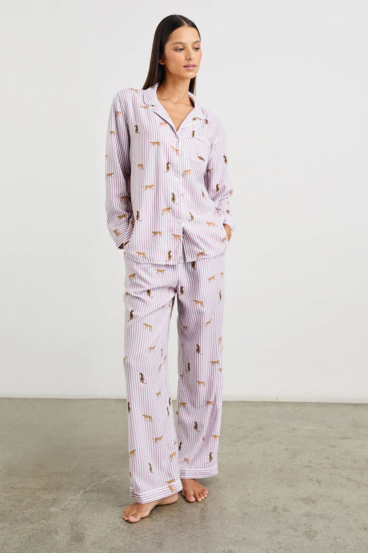 Luna Pajama Set Rose Stripe Cats