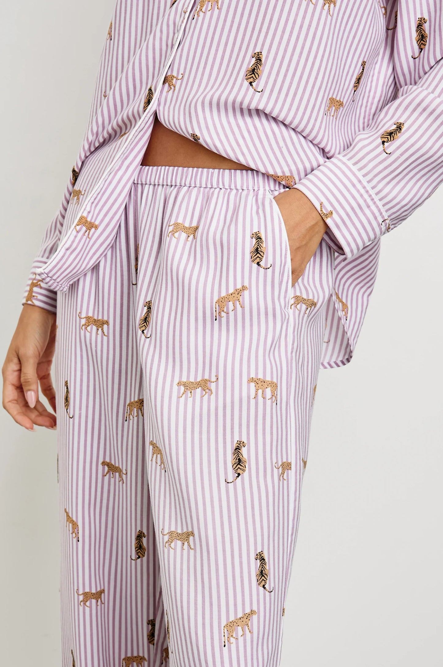 Luna Pajama Set Rose Stripe Cats