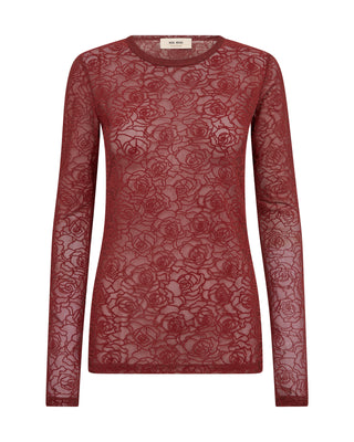 MMRose Mesh Blouse in Russet Brown