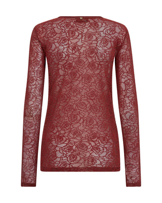 MMRose Mesh Blouse in Russet Brown