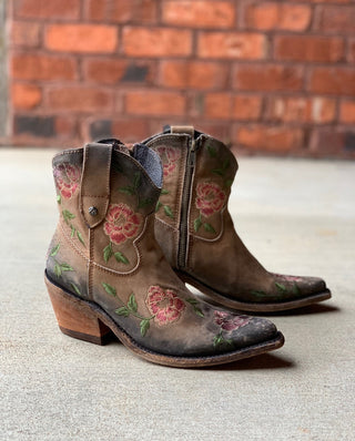 Liberty Black Adela Garden Tan Floral Short Bootie