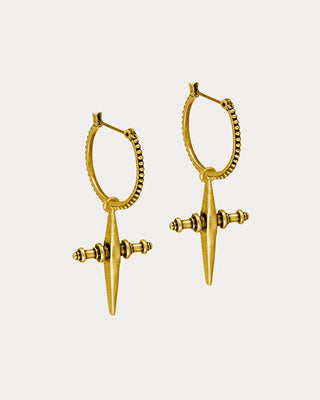 Cross Hoops - Gold