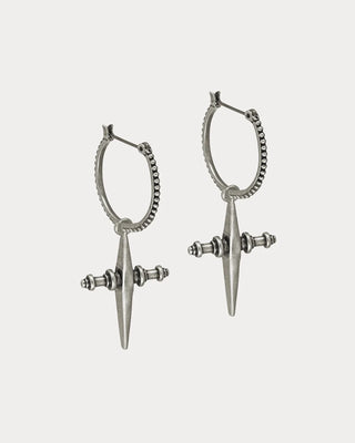 Cross Hoops - Silver