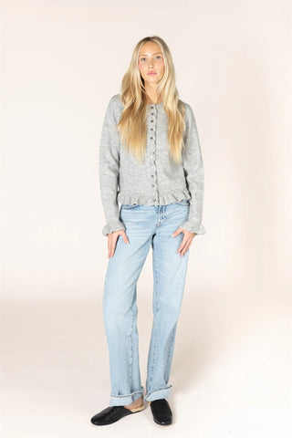 Annora Ruffle Cardi in Sterling