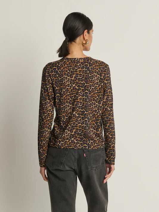 Marion Twist Front Tee in Winter Leopard