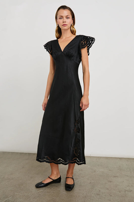 McKenna Dress  - Black Eyelet