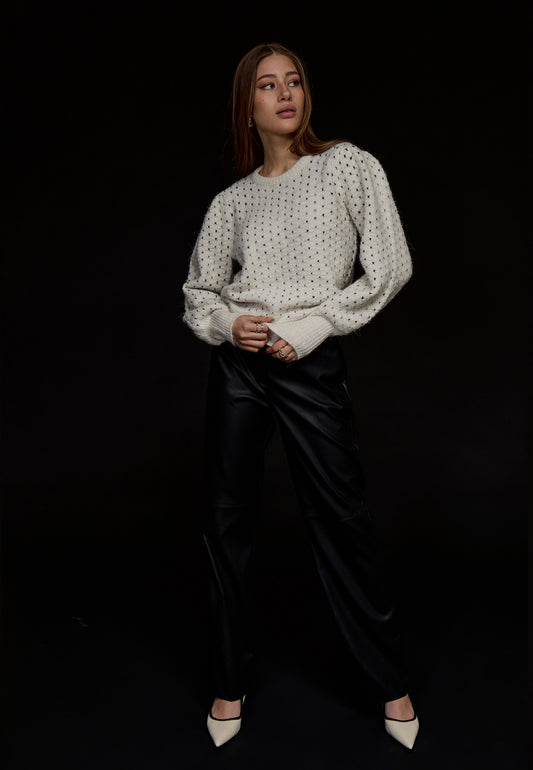 MSTasja Mid Was it PU Pant in Black