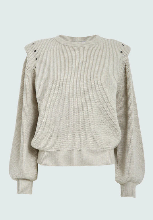 MSKATHARINA KNIT PULLOVER - SAND GRAY