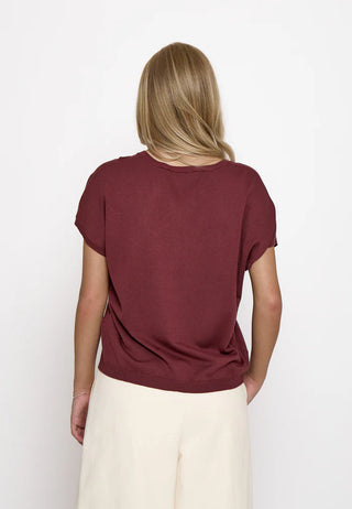 MSPeyton Batsleeve Knit T-Shirt in Andorra Red