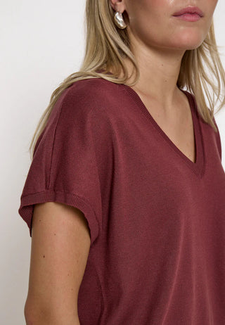 MSPeyton Batsleeve Knit T-Shirt in Andorra Red