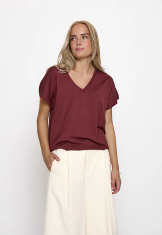 MSPeyton Batsleeve Knit T-Shirt in Andorra Red