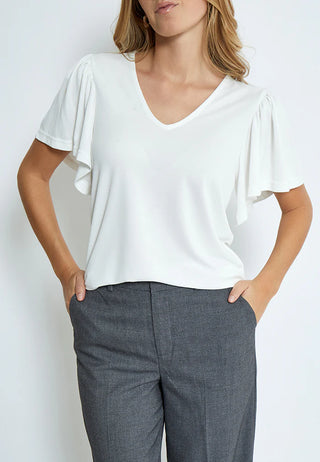 MSRianne V-Neck Tee in Broken White