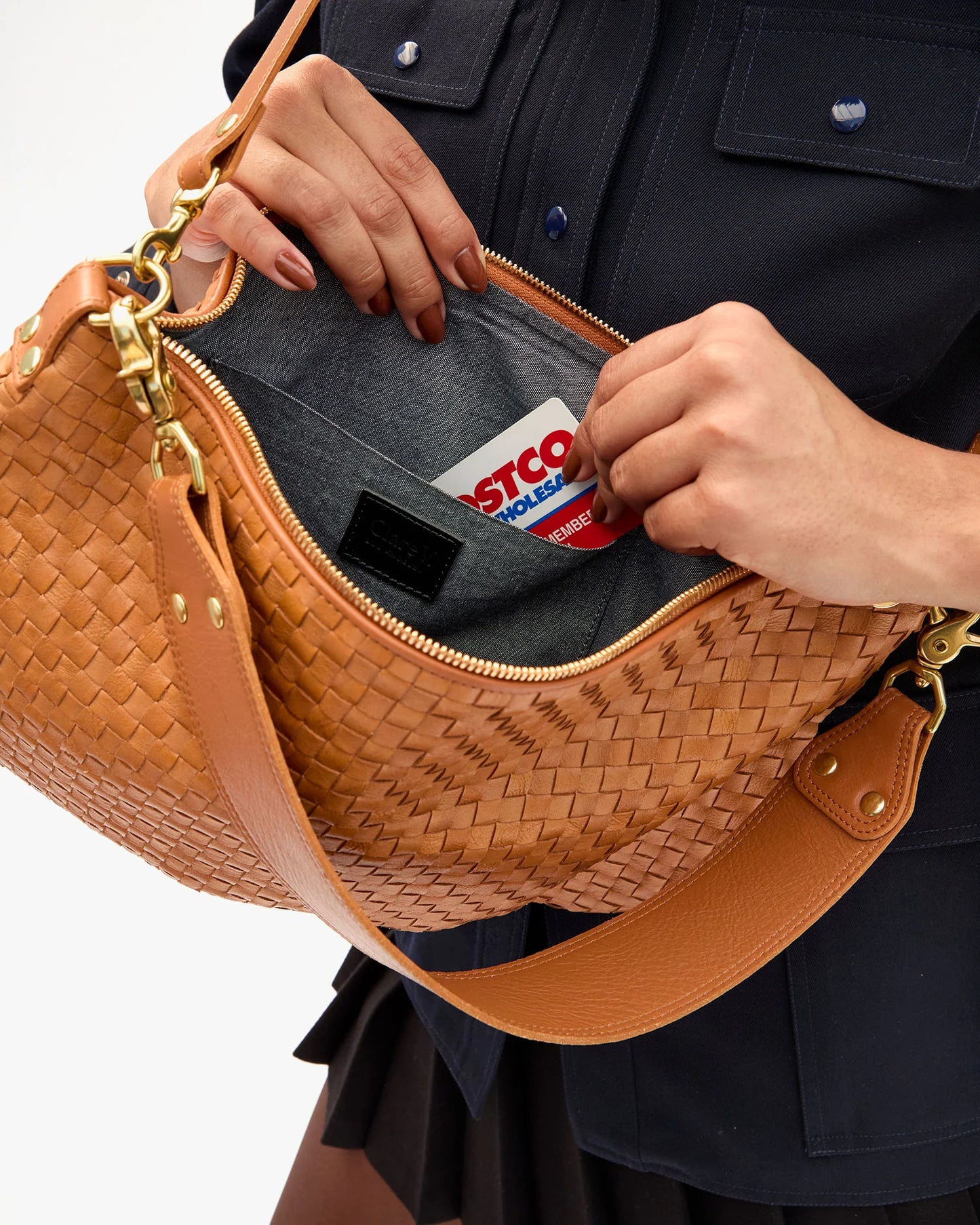 Moyen Messenger - Natural Woven Checker