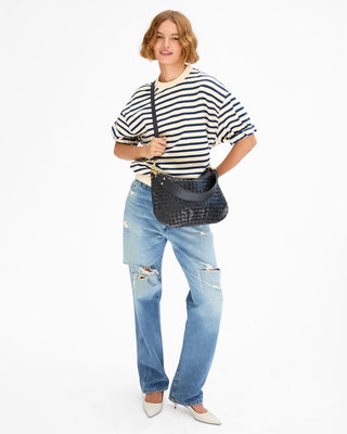 Moyen Messenger - Medium Woven Diagonal in Twilight